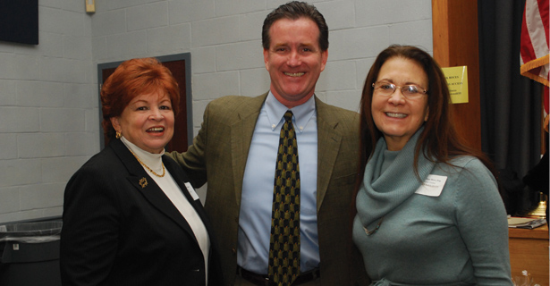 NYS Senator John Flannagan (R) meets with Jeannette Santos and Ilene Herz.